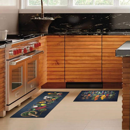 Artistic and Colorful Kitchen Rugs Kitchen Mats for Floor Non Slip Kitchen Rugs and Mats Kitchen Mat Set Farmhouse Kitchen Rugs and Mats Kitchen - Spicy Art - 2 Pieces - 30"X17" + 47”X17
