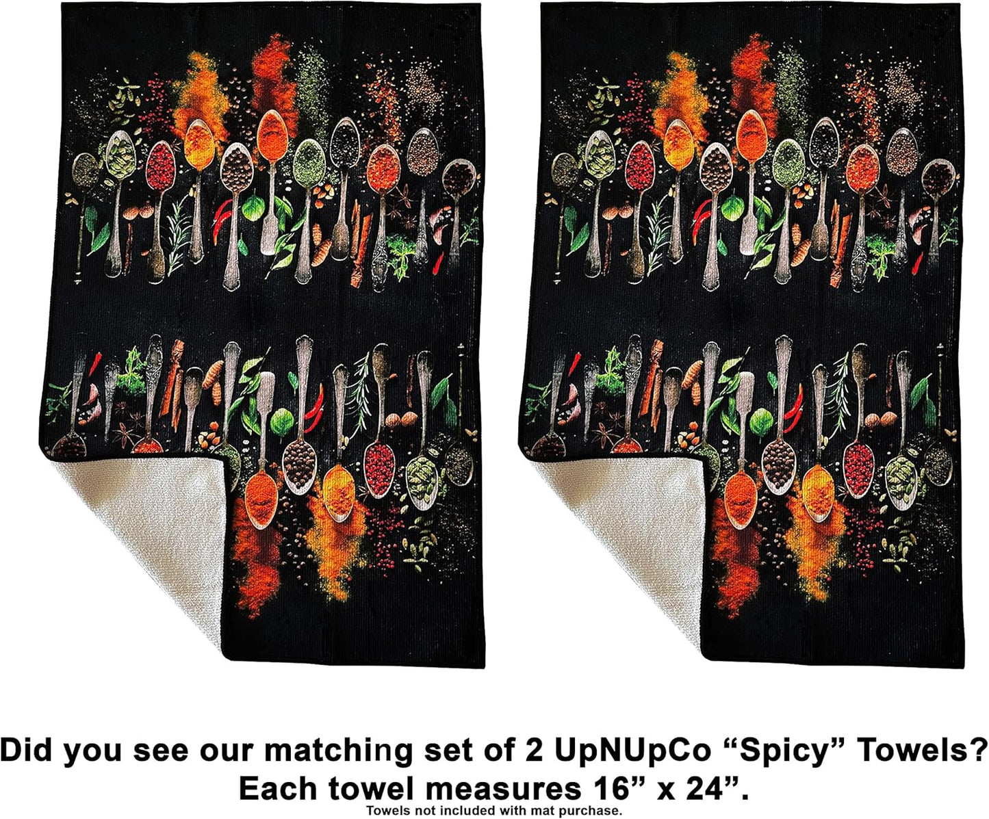 Artistic and Colorful Kitchen Rugs Kitchen Mats for Floor Non Slip Kitchen Rugs and Mats Kitchen Mat Set Farmhouse Kitchen Rugs and Mats Kitchen - Spicy Art - 2 Pieces - 30"X17" + 47”X17